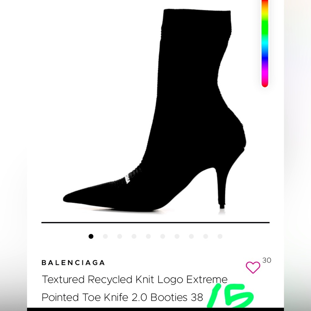 Balenciaga Black Ankle Boots with Stiletto Heel